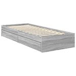 Casa si Gradina - Mobilier - Paturi si accesorii - Paturi - Pat cu storage cu sertar Gri Sonoma 75 x 190 cm Lemn compozit - Infinity.ro