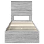 Casa si Gradina - Mobilier - Paturi si accesorii - Paturi - Pat cu storage cu sertar Gri Sonoma 75 x 190 cm Lemn compozit - Infinity.ro