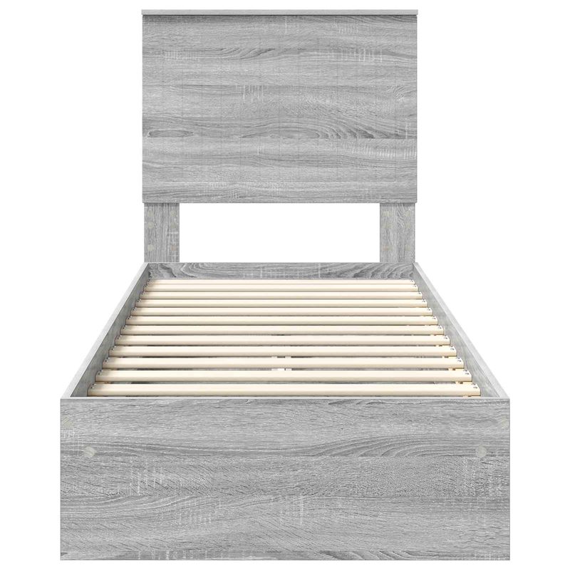 Casa si Gradina - Mobilier - Paturi si accesorii - Paturi - Pat cu storage cu sertar Gri Sonoma 75 x 190 cm Lemn compozit - Infinity.ro