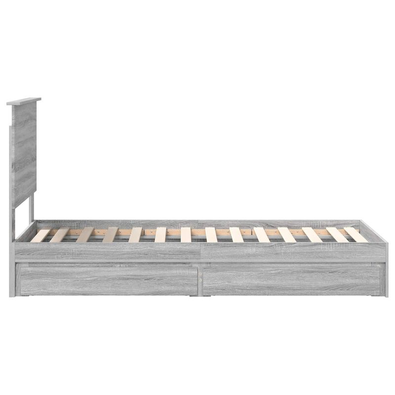 Casa si Gradina - Mobilier - Paturi si accesorii - Paturi - Pat cu storage cu sertar Gri Sonoma 75 x 190 cm Lemn compozit - Infinity.ro