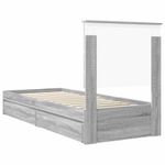 Casa si Gradina - Mobilier - Paturi si accesorii - Paturi - Pat cu storage cu sertar Gri Sonoma 75 x 190 cm Lemn compozit - Infinity.ro