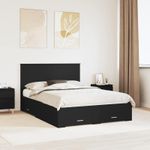 Casa si Gradina - Mobilier - Paturi si accesorii - Paturi - Cadru de pat cu headboard Negru 135 x 190 cm Lemn compozit - Infinity.ro