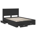 Casa si Gradina - Mobilier - Paturi si accesorii - Paturi - Cadru de pat cu headboard Negru 135 x 190 cm Lemn compozit - Infinity.ro