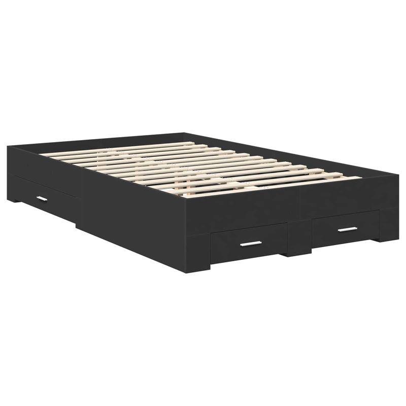 Casa si Gradina - Mobilier - Paturi si accesorii - Paturi - Cadru de pat cu headboard Negru 135 x 190 cm Lemn compozit - Infinity.ro