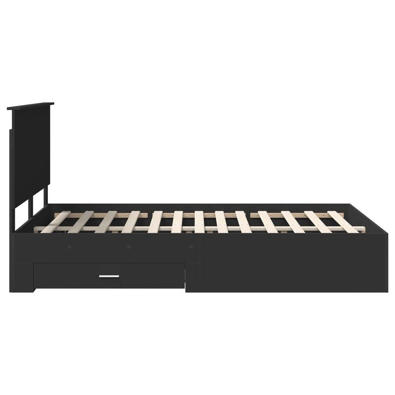 Casa si Gradina - Mobilier - Paturi si accesorii - Paturi - Cadru de pat cu headboard Negru 135 x 190 cm Lemn compozit - Infinity.ro