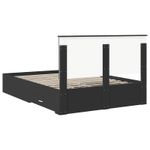Casa si Gradina - Mobilier - Paturi si accesorii - Paturi - Cadru de pat cu headboard Negru 135 x 190 cm Lemn compozit - Infinity.ro