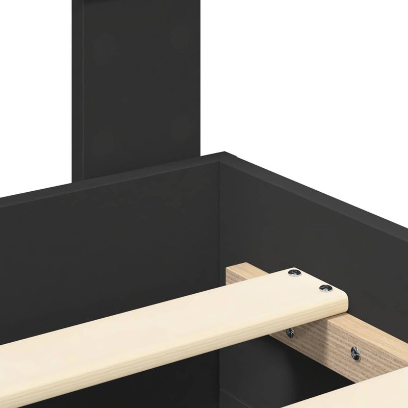 Casa si Gradina - Mobilier - Paturi si accesorii - Paturi - Cadru de pat cu headboard Negru 135 x 190 cm Lemn compozit - Infinity.ro