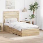 Casa si Gradina - Mobilier - Paturi si accesorii - Paturi - Cadru de pat cu sertar cu headboard cu depozitare Lemn compozit - Infinity.ro