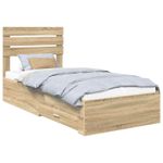 Casa si Gradina - Mobilier - Paturi si accesorii - Paturi - Cadru de pat cu sertar cu headboard cu depozitare Lemn compozit - Infinity.ro