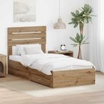 Casa si Gradina - Mobilier - Paturi si accesorii - Paturi - Cadru de pat cu sertar cu headboard cu depozitare Lemn compozit - Infinity.ro