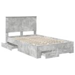 Casa si Gradina - Mobilier - Paturi si accesorii - Paturi - Cadru de pat cu sertar Gri din beton 120 x 200 cm Lemn compozit - Infinity.ro