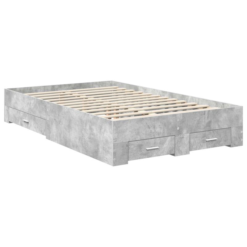Casa si Gradina - Mobilier - Paturi si accesorii - Paturi - Cadru de pat cu sertar Gri din beton 120 x 200 cm Lemn compozit - Infinity.ro