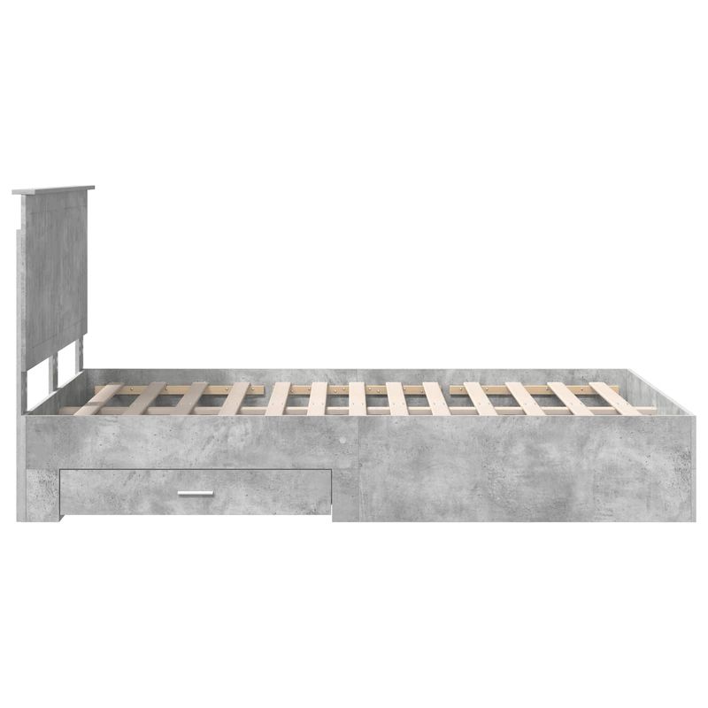 Casa si Gradina - Mobilier - Paturi si accesorii - Paturi - Cadru de pat cu sertar Gri din beton 120 x 200 cm Lemn compozit - Infinity.ro