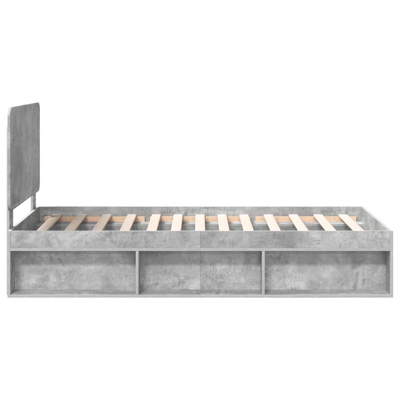 Casa si Gradina - Mobilier - Paturi si accesorii - Paturi - Cadru de pat Gri Concret 90 x 190 cm Lemn de pin masiv - Infinity.ro