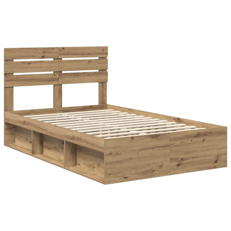 Casa si Gradina - Mobilier - Paturi si accesorii - Paturi - Cadru de pat Stejar artizanal 135 x 190 cm Lemn de pin masiv - Infinity.ro