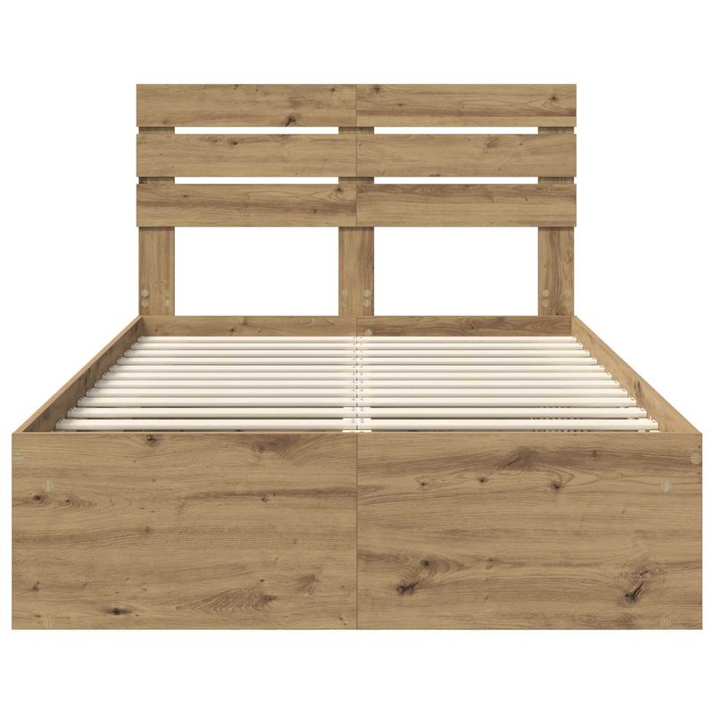 Casa si Gradina - Mobilier - Paturi si accesorii - Paturi - Cadru de pat Stejar artizanal 135 x 190 cm Lemn de pin masiv - Infinity.ro