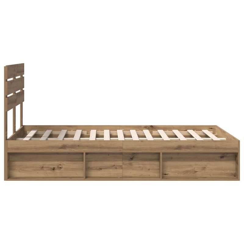 Casa si Gradina - Mobilier - Paturi si accesorii - Paturi - Cadru de pat Stejar artizanal 135 x 190 cm Lemn de pin masiv - Infinity.ro