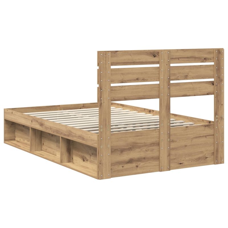 Casa si Gradina - Mobilier - Paturi si accesorii - Paturi - Cadru de pat Stejar artizanal 135 x 190 cm Lemn de pin masiv - Infinity.ro