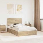 Casa si Gradina - Mobilier - Paturi si accesorii - Paturi - Pat cu storage Stejar Sonoma 120 x 200 cm Lemn compozit - Infinity.ro