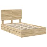 Casa si Gradina - Mobilier - Paturi si accesorii - Paturi - Pat cu storage Stejar Sonoma 120 x 200 cm Lemn compozit - Infinity.ro
