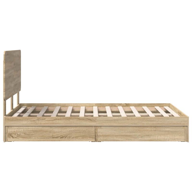 Casa si Gradina - Mobilier - Paturi si accesorii - Paturi - Pat cu storage Stejar Sonoma 120 x 200 cm Lemn compozit - Infinity.ro