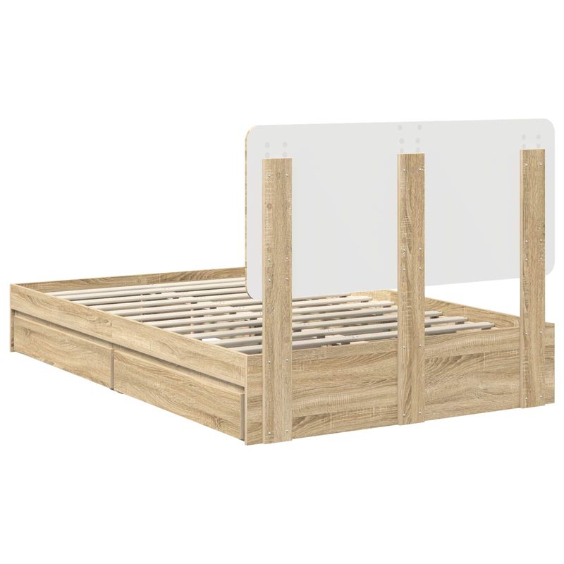 Casa si Gradina - Mobilier - Paturi si accesorii - Paturi - Pat cu storage Stejar Sonoma 120 x 200 cm Lemn compozit - Infinity.ro