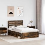 Casa si Gradina - Mobilier - Paturi si accesorii - Paturi - Cadru de pat Stejar fumuriu 120 x 190 cm Lemn de pin masiv - Infinity.ro