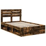 Casa si Gradina - Mobilier - Paturi si accesorii - Paturi - Cadru de pat Stejar fumuriu 120 x 190 cm Lemn de pin masiv - Infinity.ro