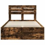 Casa si Gradina - Mobilier - Paturi si accesorii - Paturi - Cadru de pat Stejar fumuriu 120 x 190 cm Lemn de pin masiv - Infinity.ro