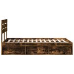 Casa si Gradina - Mobilier - Paturi si accesorii - Paturi - Cadru de pat Stejar fumuriu 120 x 190 cm Lemn de pin masiv - Infinity.ro