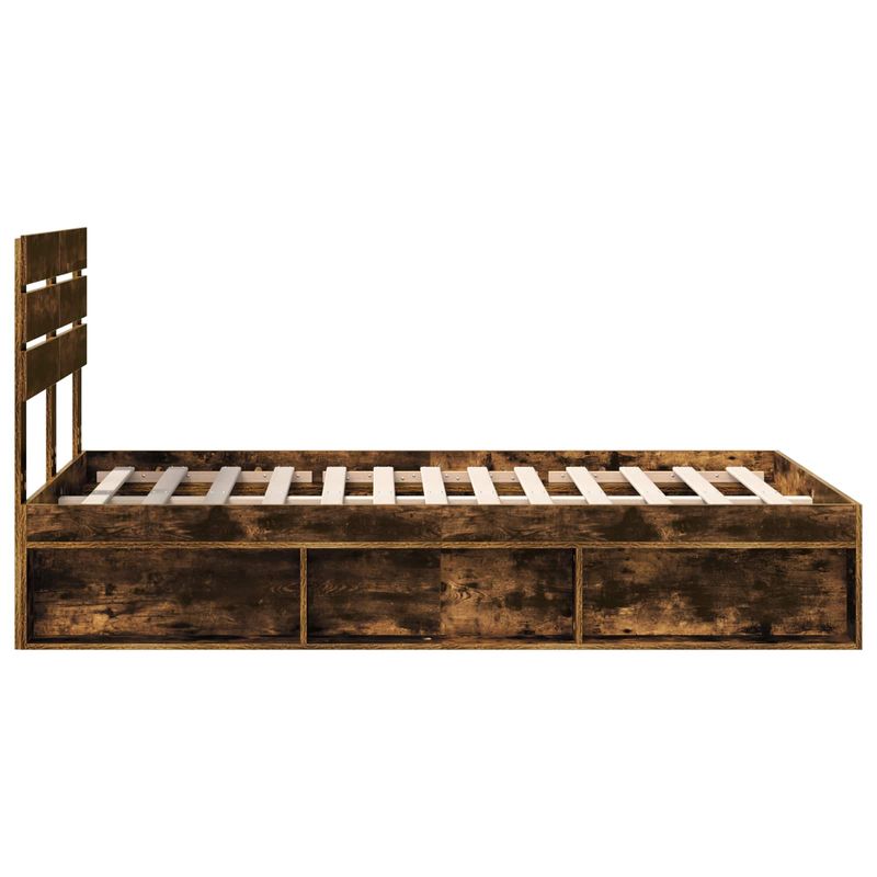 Casa si Gradina - Mobilier - Paturi si accesorii - Paturi - Cadru de pat Stejar fumuriu 120 x 190 cm Lemn de pin masiv - Infinity.ro