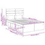 Casa si Gradina - Mobilier - Paturi si accesorii - Paturi - Cadru de pat Stejar fumuriu 120 x 190 cm Lemn de pin masiv - Infinity.ro