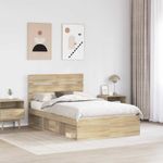 Casa si Gradina - Mobilier - Paturi si accesorii - Paturi - Cadru de pat cu headboard Sonoma 120 x 200 cm Lemn de pin masiv - Infinity.ro