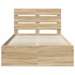 Casa si Gradina - Mobilier - Paturi si accesorii - Paturi - Cadru de pat cu headboard Sonoma 120 x 200 cm Lemn de pin masiv - Infinity.ro