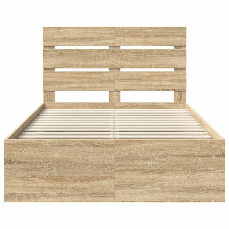 Casa si Gradina - Mobilier - Paturi si accesorii - Paturi - Cadru de pat cu headboard Sonoma 120 x 200 cm Lemn de pin masiv - Infinity.ro