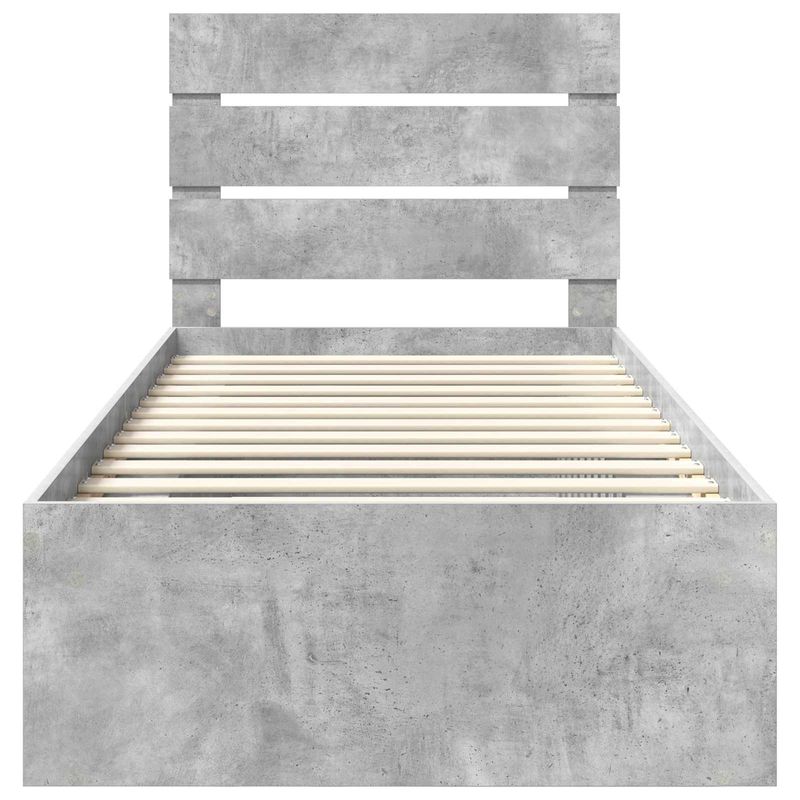 Casa si Gradina - Mobilier - Paturi si accesorii - Paturi - Cadru de pat Gri Concret 100 x 200 cm Lemn de pin masiv - Infinity.ro