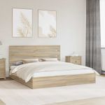 Casa si Gradina - Mobilier - Paturi si accesorii - Paturi - Pat cu storage Stejar Sonoma 180 x 200 cm Lemn compozit - Infinity.ro
