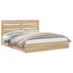 Casa si Gradina - Mobilier - Paturi si accesorii - Paturi - Pat cu storage Stejar Sonoma 180 x 200 cm Lemn compozit - Infinity.ro