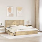 Casa si Gradina - Mobilier - Paturi si accesorii - Paturi - Pat cu storage Stejar Sonoma 180 x 200 cm Lemn compozit - Infinity.ro