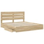 Casa si Gradina - Mobilier - Paturi si accesorii - Paturi - Pat cu storage Stejar Sonoma 180 x 200 cm Lemn compozit - Infinity.ro