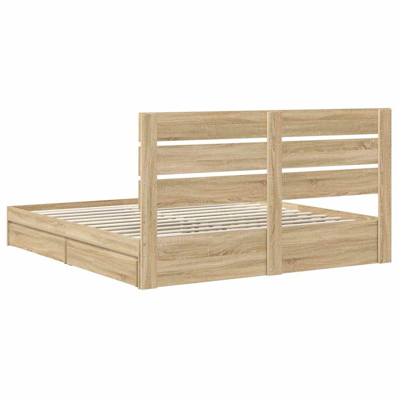 Casa si Gradina - Mobilier - Paturi si accesorii - Paturi - Pat cu storage Stejar Sonoma 180 x 200 cm Lemn compozit - Infinity.ro