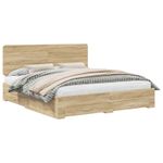 Casa si Gradina - Mobilier - Paturi si accesorii - Paturi - Cadru de pat cu sertar Stejar Sonoma 180 x 200 cm Lemn compozit - Infinity.ro