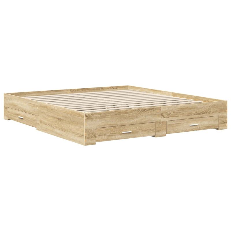 Casa si Gradina - Mobilier - Paturi si accesorii - Paturi - Cadru de pat cu sertar Stejar Sonoma 180 x 200 cm Lemn compozit - Infinity.ro