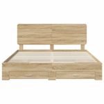 Casa si Gradina - Mobilier - Paturi si accesorii - Paturi - Cadru de pat cu sertar Stejar Sonoma 180 x 200 cm Lemn compozit - Infinity.ro