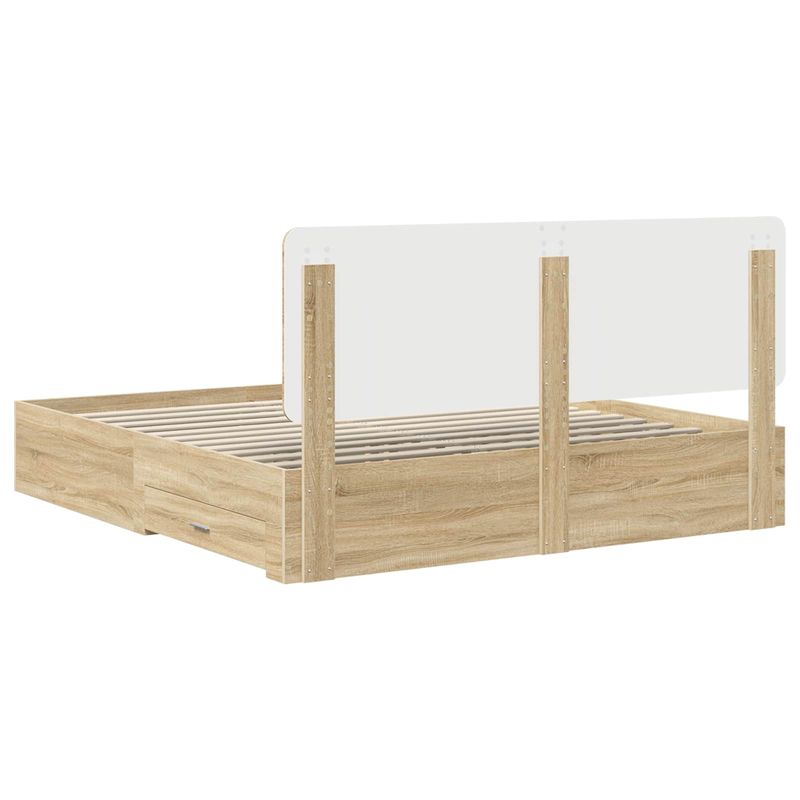 Casa si Gradina - Mobilier - Paturi si accesorii - Paturi - Cadru de pat cu sertar Stejar Sonoma 180 x 200 cm Lemn compozit - Infinity.ro