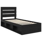 Casa si Gradina - Mobilier - Paturi si accesorii - Paturi - Cadru de pat cu headboard Negru 90 x 190 cm Lemn de pin masiv - Infinity.ro