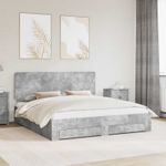 Casa si Gradina - Mobilier - Paturi si accesorii - Paturi - Cadru de pat cu sertar Gri din beton 180 x 200 cm Lemn compozit - Infinity.ro