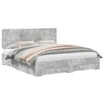 Casa si Gradina - Mobilier - Paturi si accesorii - Paturi - Cadru de pat cu sertar Gri din beton 180 x 200 cm Lemn compozit - Infinity.ro