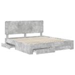 Casa si Gradina - Mobilier - Paturi si accesorii - Paturi - Cadru de pat cu sertar Gri din beton 180 x 200 cm Lemn compozit - Infinity.ro