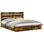 Casa si Gradina - Mobilier - Paturi si accesorii - Paturi - Pat cu storage Stejar fumuriu 180 x 200 cm Lemn compozit - Infinity.ro